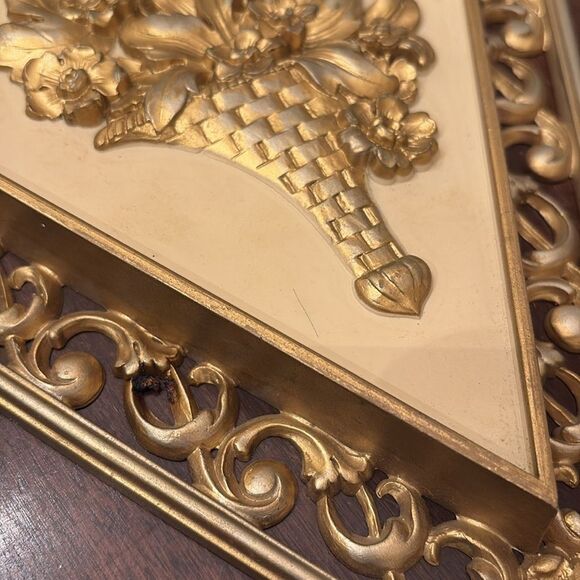 Vintage Hollywood Regency Diamond Shaped Wall Decor set of 4 by Syroco - Picture 7 of 9